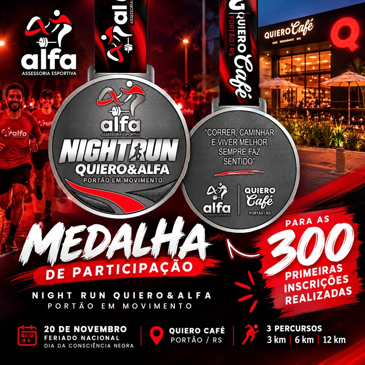 Night Run Quero & Alfa — medalha de participação